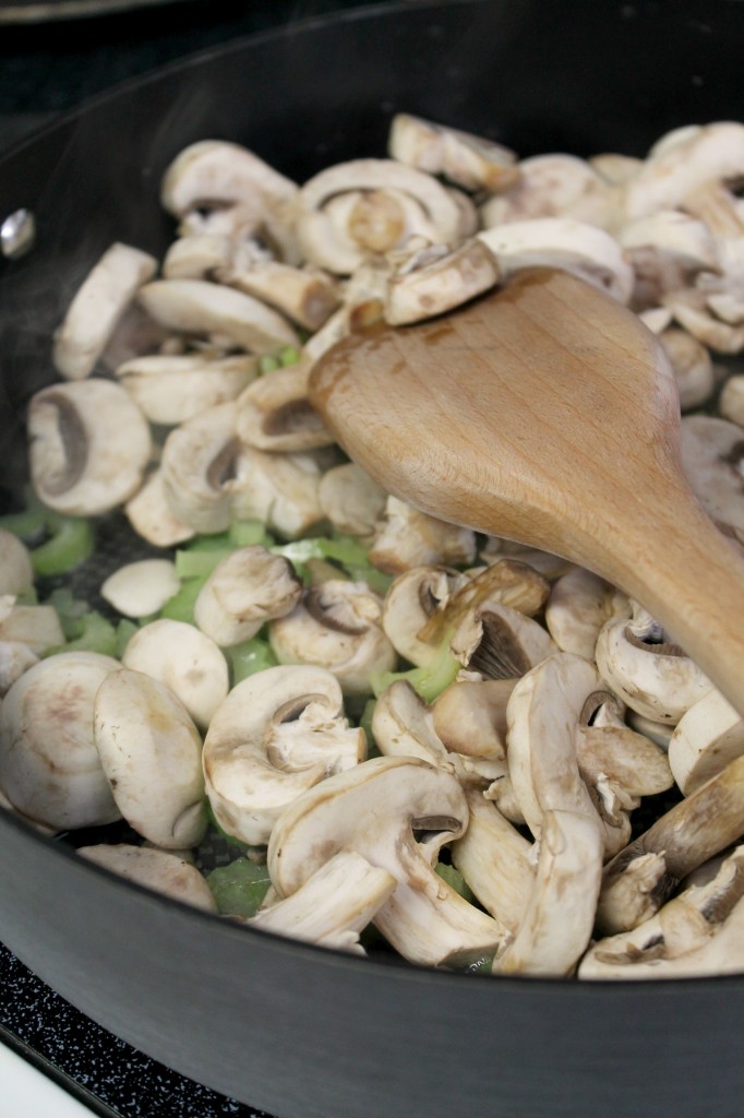 Shrimp and mushroom quinoa with white truffle oil