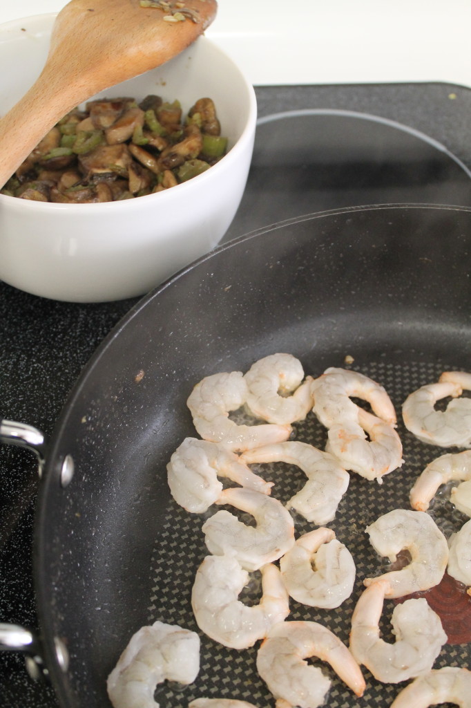 Shrimp and mushroom quinoa with white truffle oil