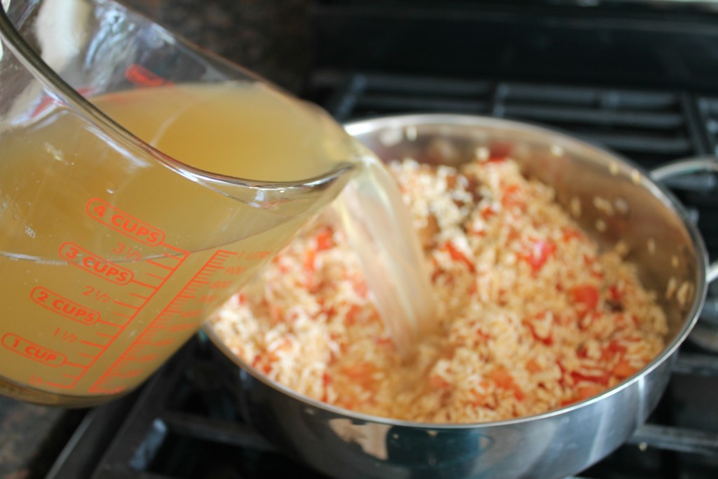 Shrimp and Garlic in Mexican Rice
