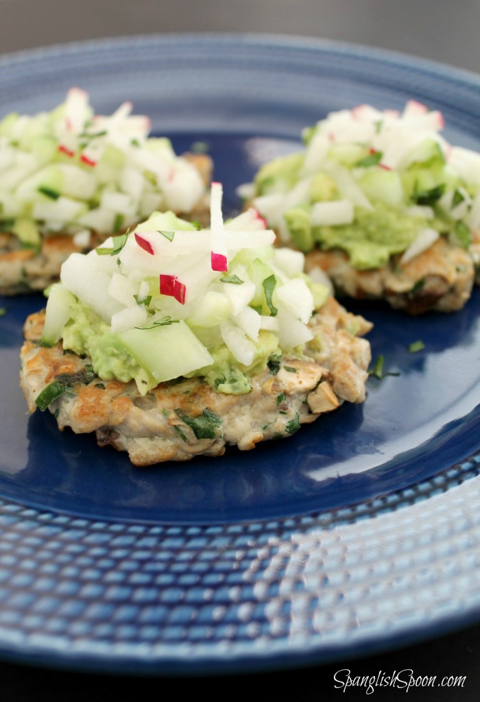 Savory Fresh Tuna Patties with Avocado, Cucumber, and Jicama