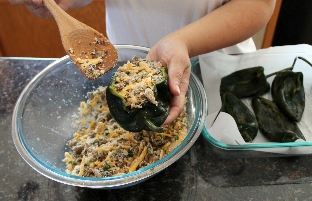 Baked poblano peppers with mushrooms 9