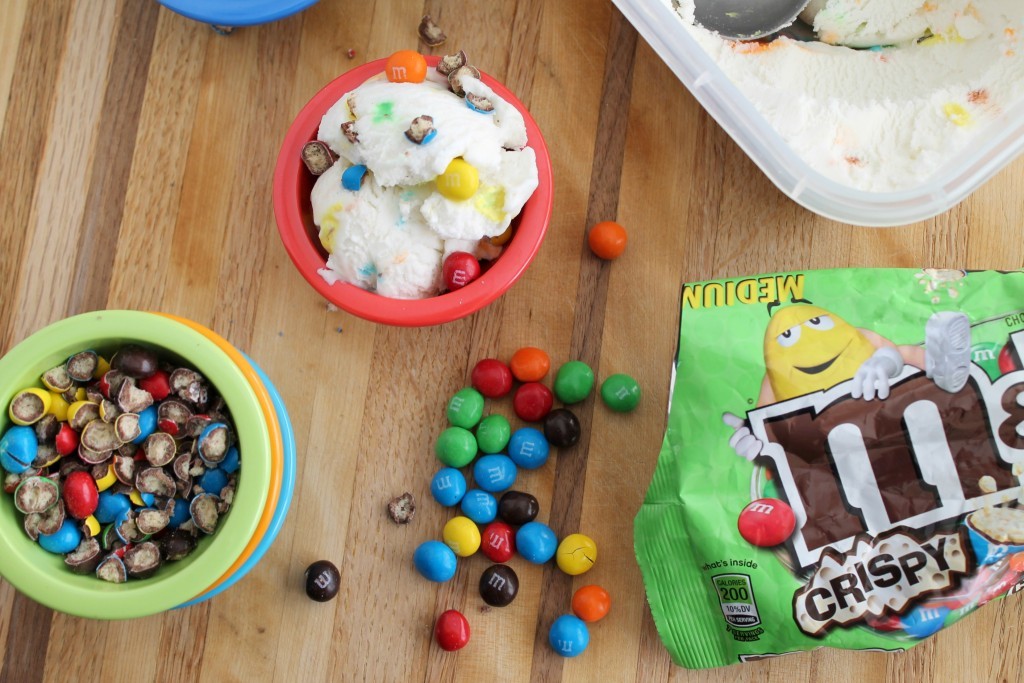 Coconut Ice Cream with M&M's® Crispy Candies
