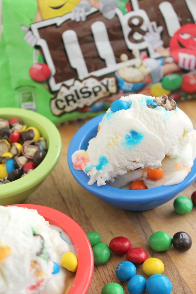 Coconut Ice Cream with M&M's® Crispy Candies