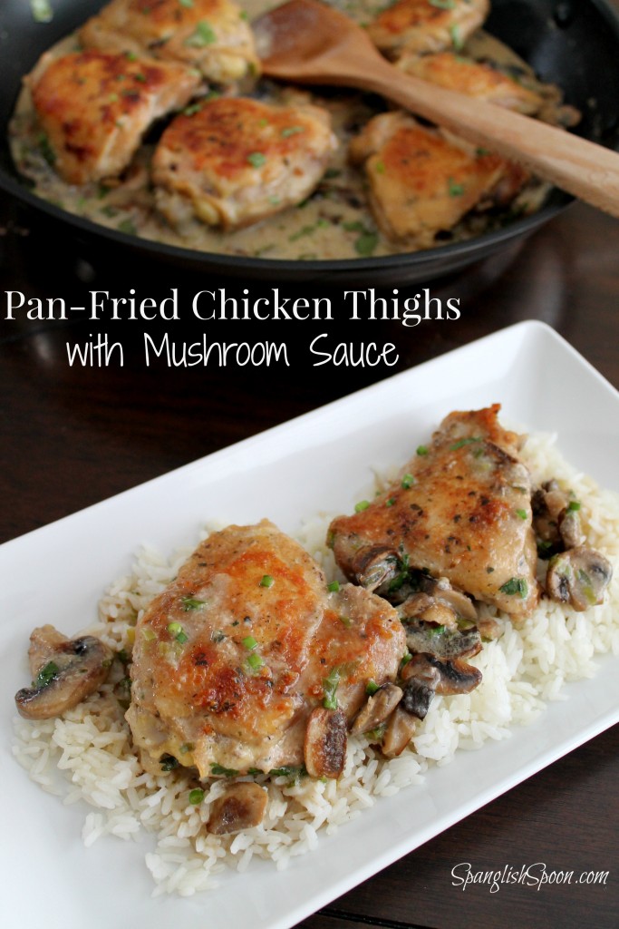 Pan-Fried Chicken Thighs in Mushroom Sauce