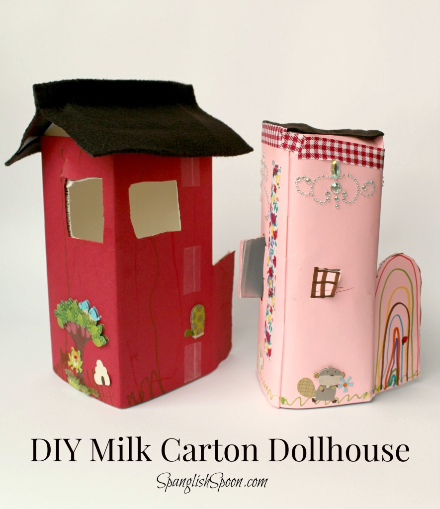 DIY Milk Carton Dollhouse - Spanglish Spoon