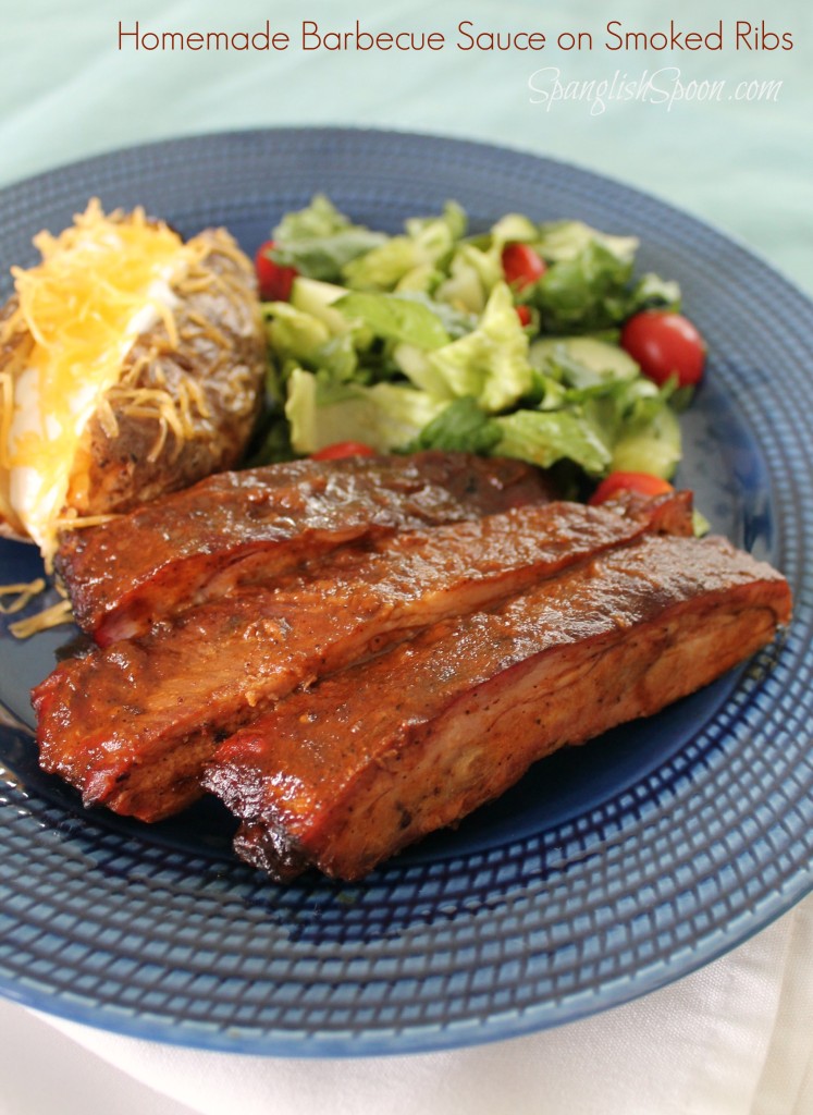Homemade Barbecue Sauce on Smoked Ribs