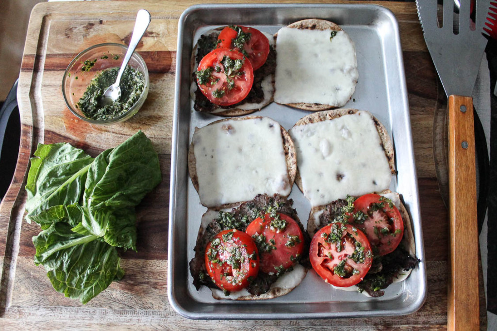 Grilled steak and cheese sandwich