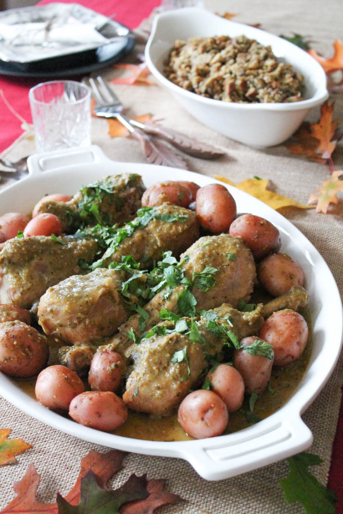 Crock-Pot Chile Verde Turkey Legs