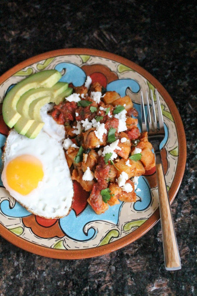 Breakfast Potatoes With Enchilada Sauce 