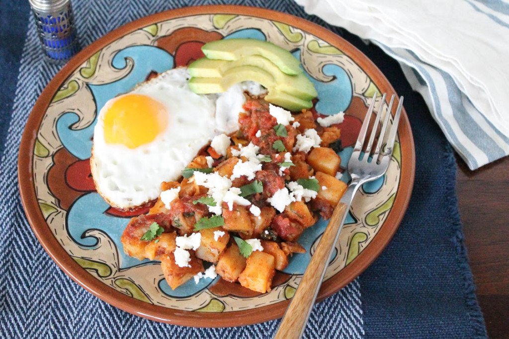 Breakfast Potatoes With Enchilada Sauce 