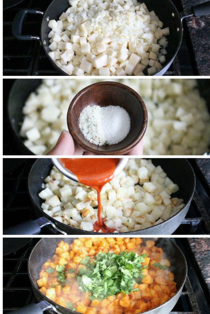 Breakfast Potatoes With Enchilada Sauce 