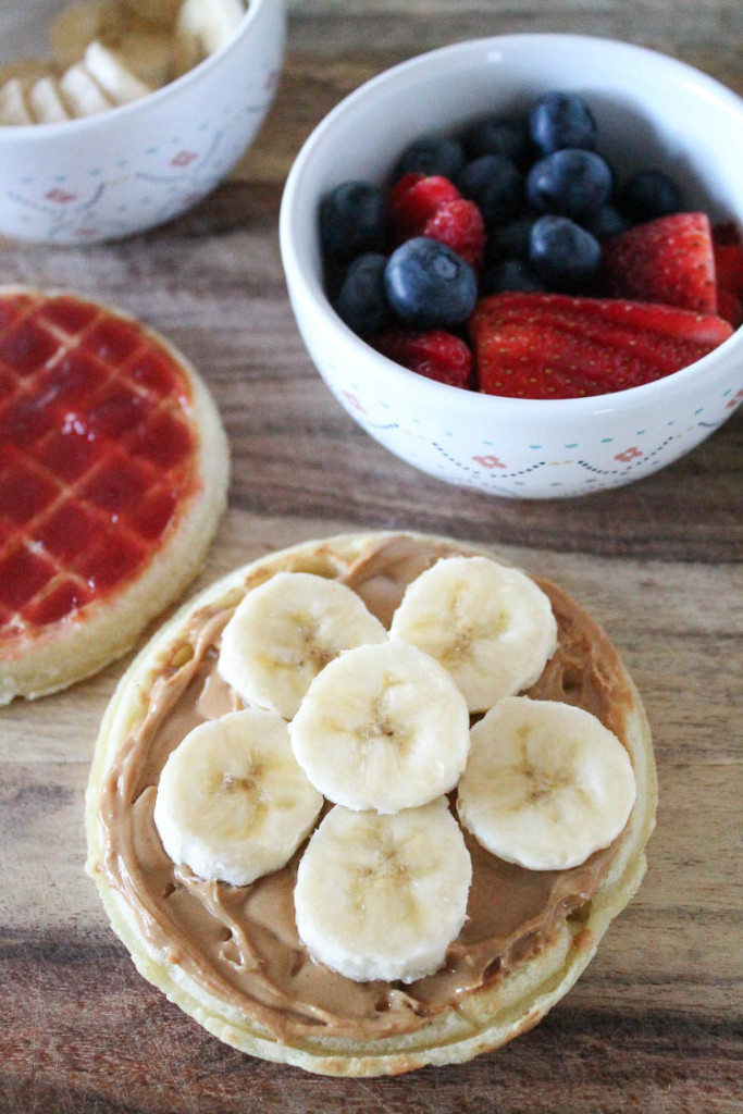 Eggo Waffle Peanut Butter and Jelly Sandwich