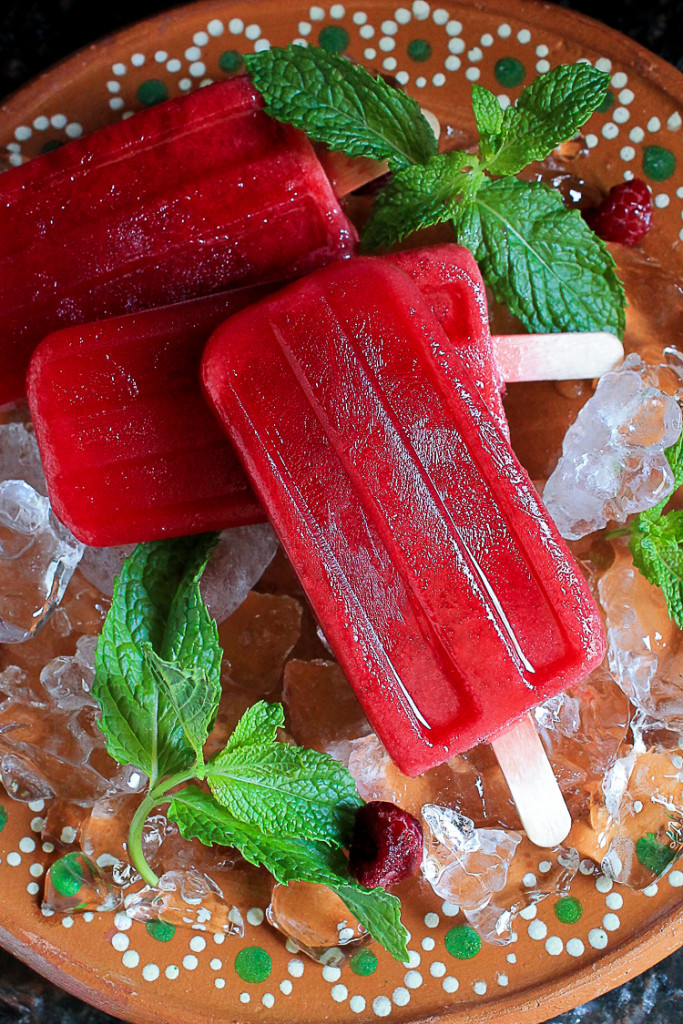 Three-Ingredient Berry Mint Tea Popsicles