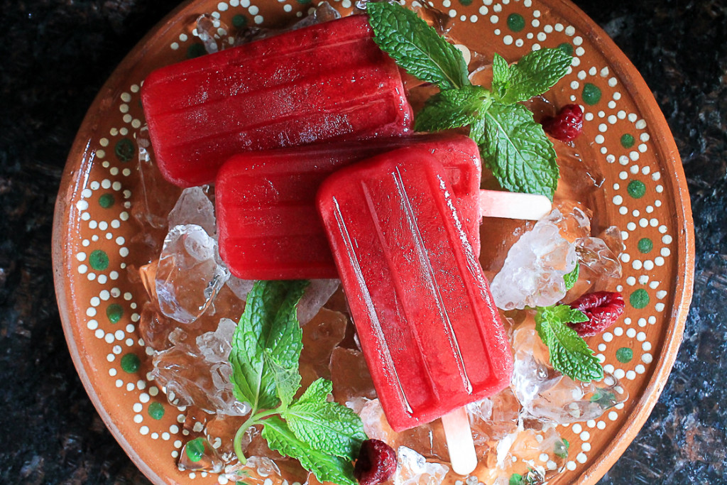 Three-Ingredient Berry Mint Tea Popsicles