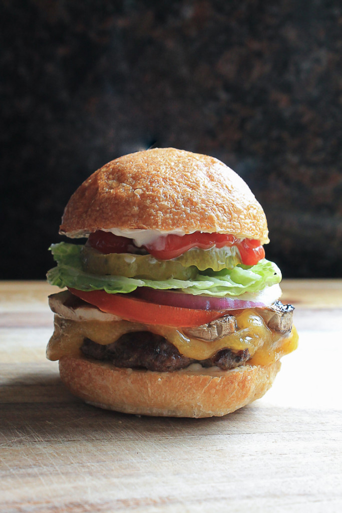 Make-ahead mushroom and beef hamburger patties with Premier mushrooms.