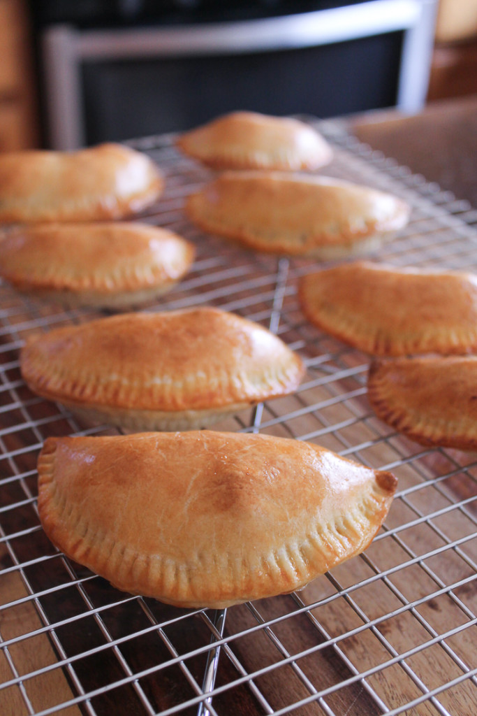 A great way to use up those Thanksgiving leftovers is to make empanadas. These empanadas are filled with ham and vegetables that have been seasoned with salsa negra and soy sauce. They go great with leftover cranberry sauce, too!