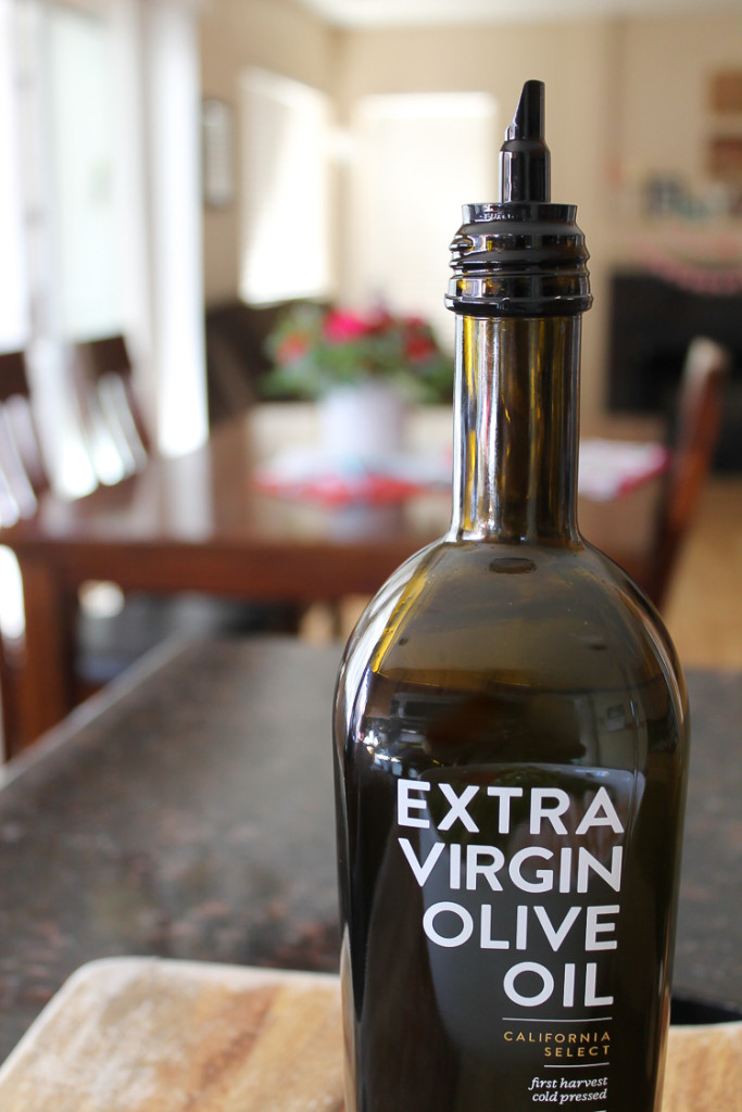 Olive oil bottle with pourer | Image by Stephanie Chavez via SpanglishSpoon.com Shrimp Tostadas Appetizer