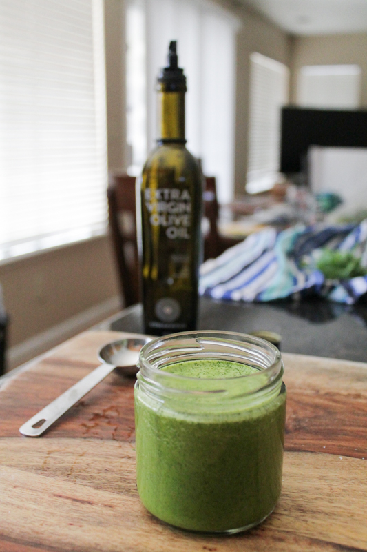 Dairy-Free Low-Fat Cilantro Dressing via SpanglishSpoon.com Dairy-Free Low-Fat Cilantro Dressing in a glass jar