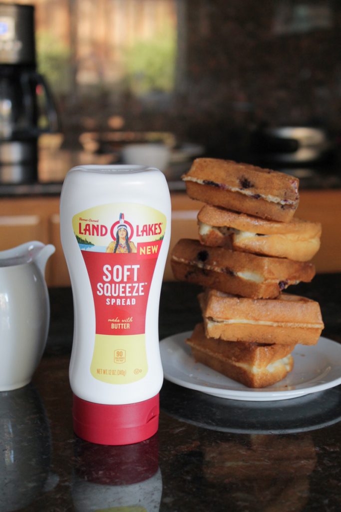 3 Tips To Avoid Soggy Waffles A stack of waffles next to Land O Lakes Soft Squeeze™ Spread